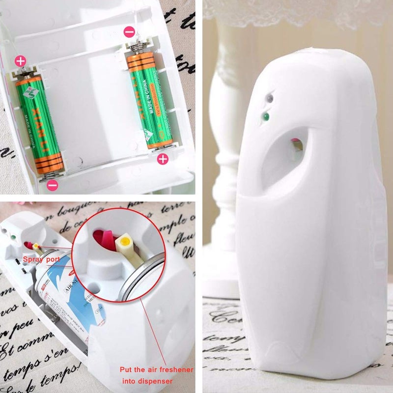 Chneeu Automatic Air Freshener Dispenser Bathroom Timed Air Freshener Spray Wall Mounted  Automatic Scent Dispenser for Home  Room  Offices  Schools  Restaurants  Hotels  Public Toilet White - Image 5